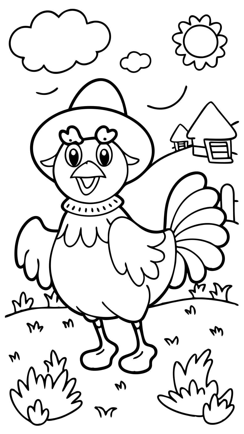 Pages de livres de coloriage de poulet